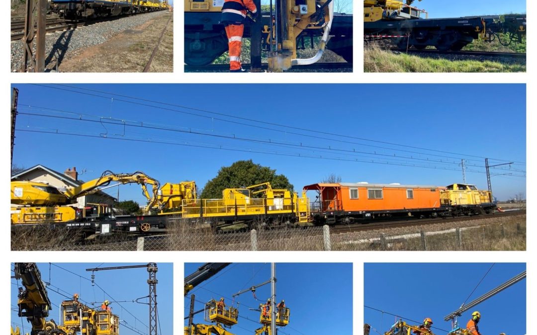 Geismar’s high-output catenary renewal train “SRC” in action